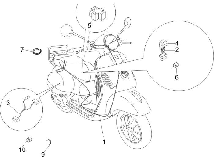 Wiązka przewodów Vespa Lxv 2-suwowy