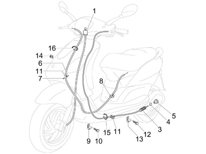 Przewód hamulcowy Kilometr Piaggio Fly 4-suwowy