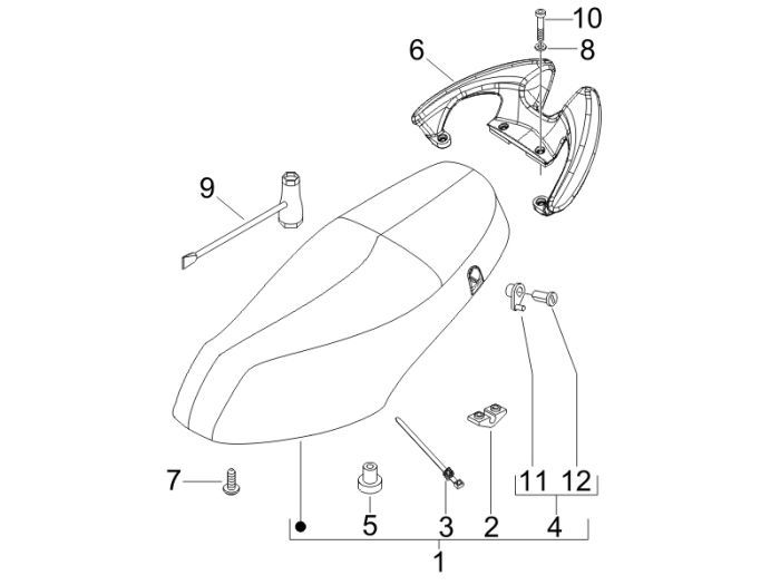 Siodło Piaggio Fly 4-suwowe