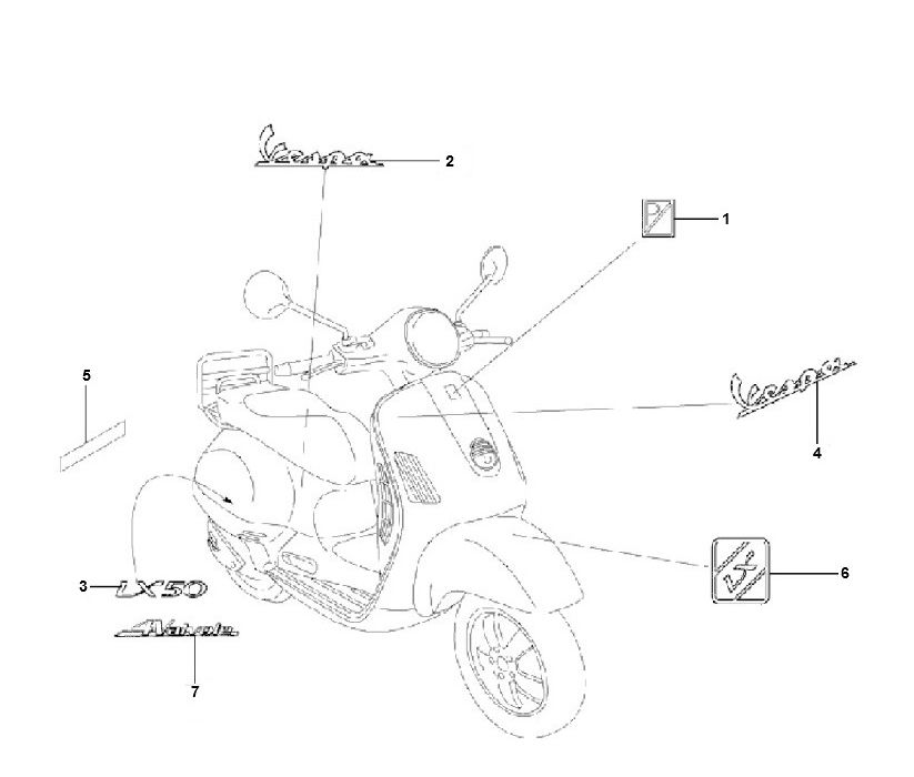 Emblematy Vespa Lx 25km 4-suwowy 2-zawór