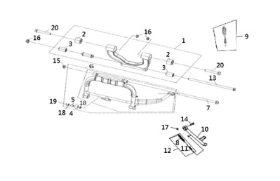 ENG. hanger main stand - side stand Sym Joymax Z 125 E4