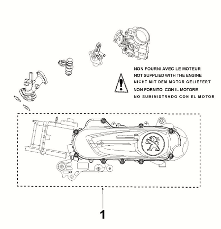 Peugeot Kisbee 4-suwowy Euro 5 kompletny blok silnika