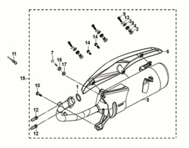Tłumik wydechowy Sym Mio 50I E5