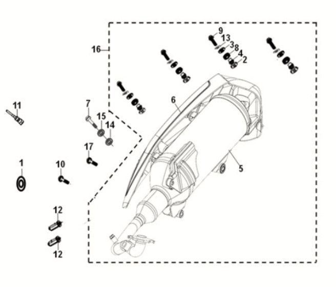 Exhaust Muffler Sym Symphony ST 125i LC E5