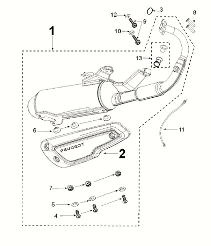Peugeot Kisbee 4-suwowy wydech Euro 5