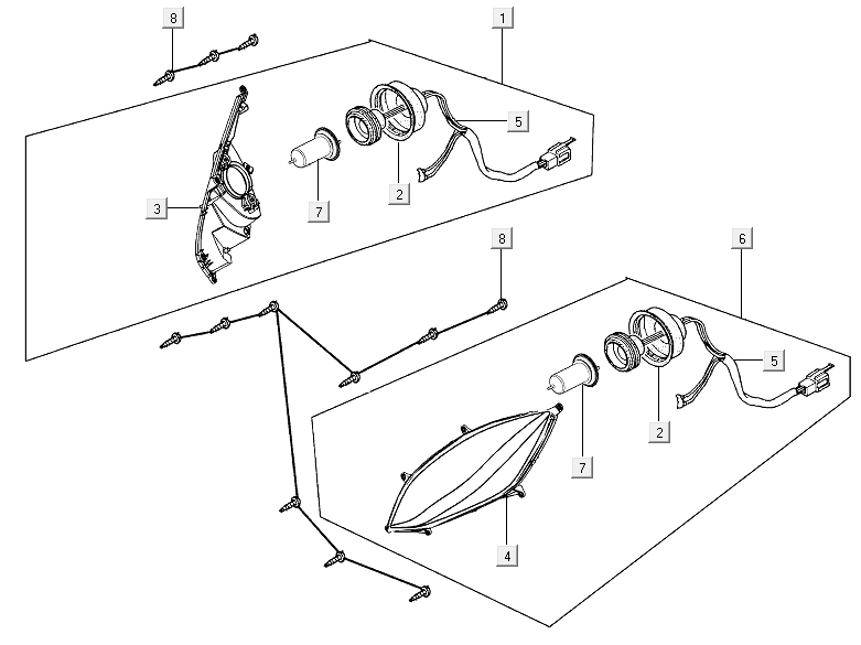 Reflektor Kymco Xciting 500R EVO
