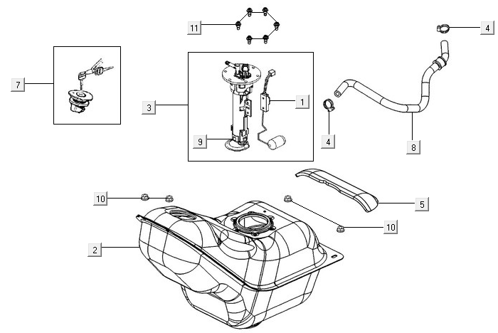 Zbiornik paliwa Kymco New Downtown 350I ABS