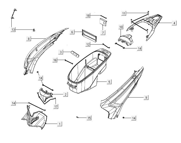 Pokrywy tylne Kymco People S150i E4
