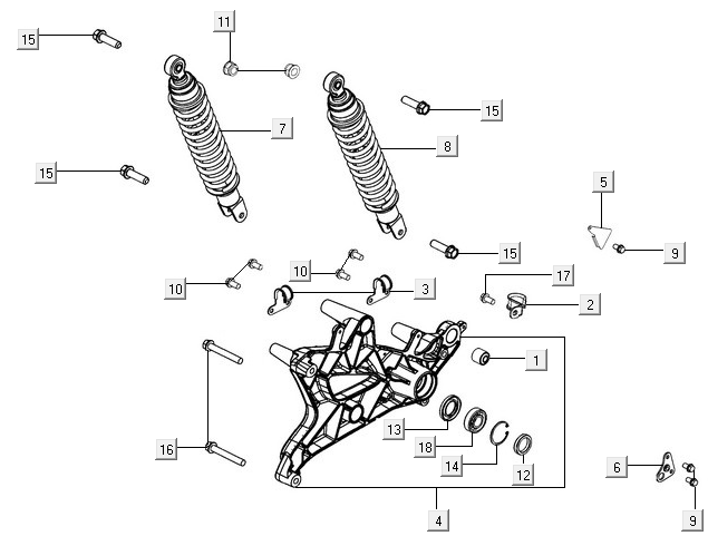 Amortyzatory tylne Kymco New Downtown 125I ABS