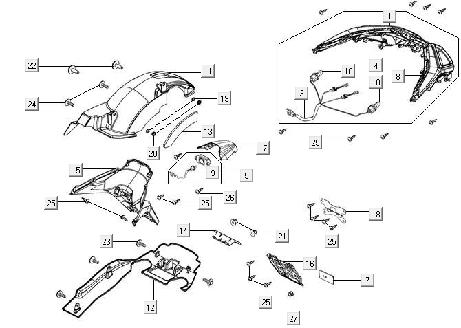 Lampa tylna Kymco New Downtown 350I ABS