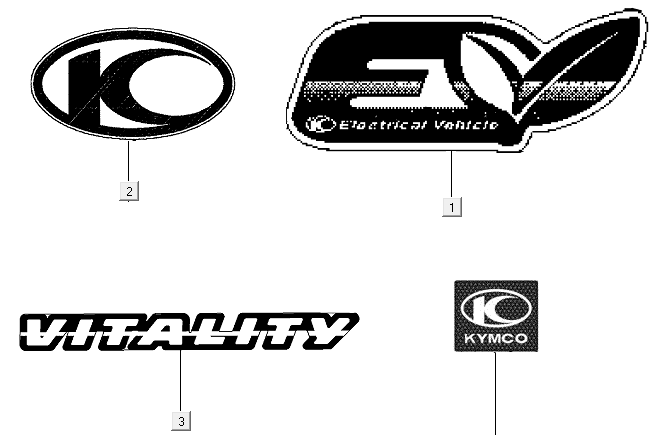 Kymco E-Vitality Emblem Naklejki