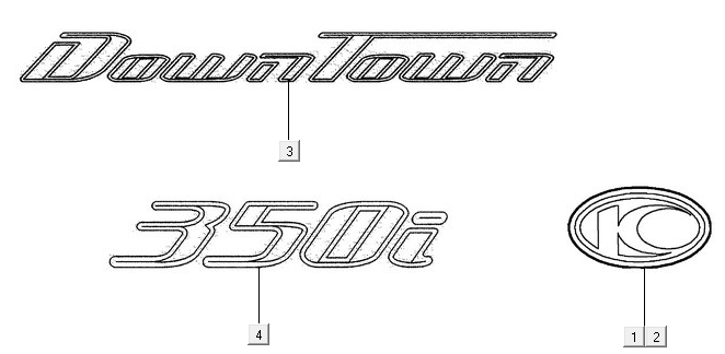 Naklejki z emblematem ABS Kymco New Downtown 350I