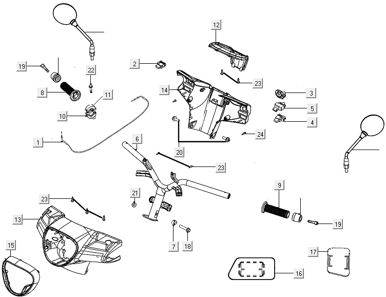 Części układu kierowniczego Kymco New Like 150I E4