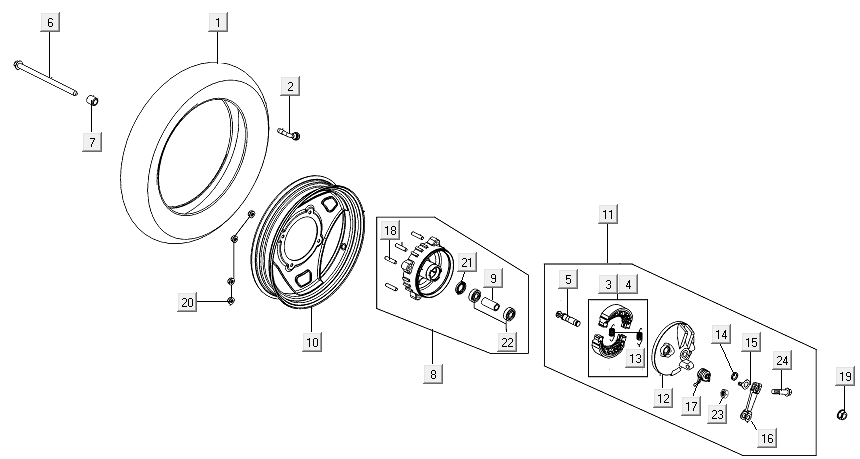 Koło przednie Kymco E-Vitality