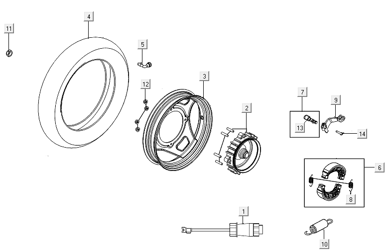 Koło tylne Kymco E-Vitality