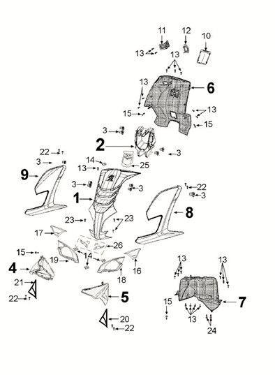 Fairing front Peugeot Speedfight 4 50i E5