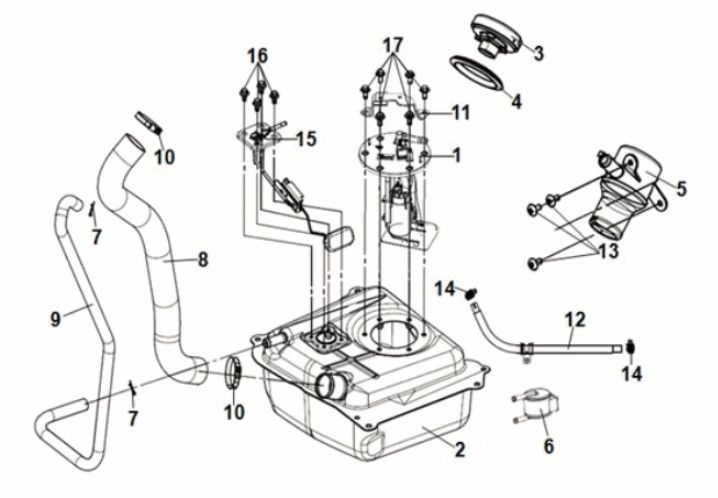 Feul Tank Sym Symphony ST 125i LC E5