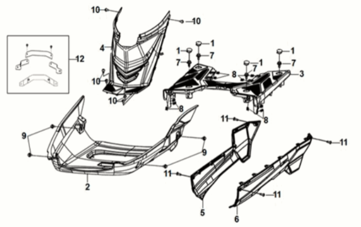 Floor Panel - Center Cover Sym Orbit III 125i E5