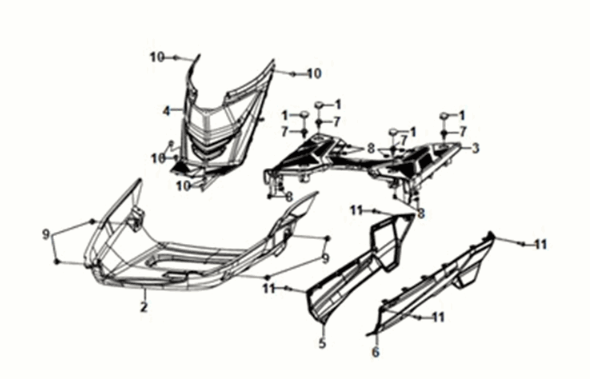Panel podłogowy - pokrywa środkowa Sym X-Pro 50 E5