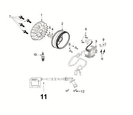 Flywheel magneto Peugeot Speedfight 4 50i E5