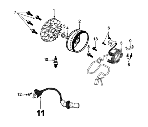 Flywheel magneto Peugeot Tweet 125 EFI YO N SBC E4 2018-2020