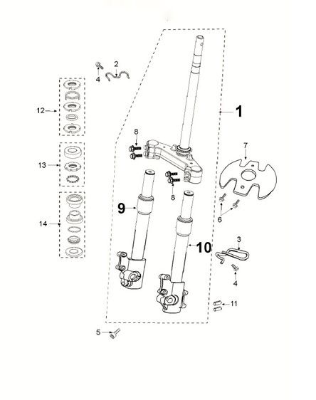 Fork steering Peugeot Speedfight 4 50i E5