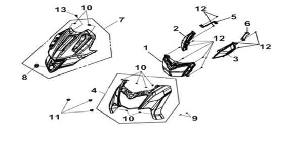 FR. cover Sym Joymax Z 125 E4 BLUE (BU-301UL)