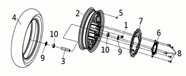 FR. Wheel Sym Joymax Z 125i E5 2022