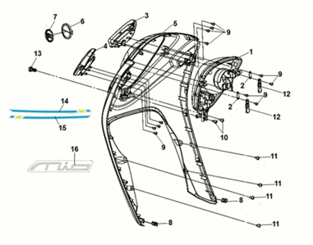 Osłona FR. Sym E-MIO Biała (WH-8018P/BK-001C)