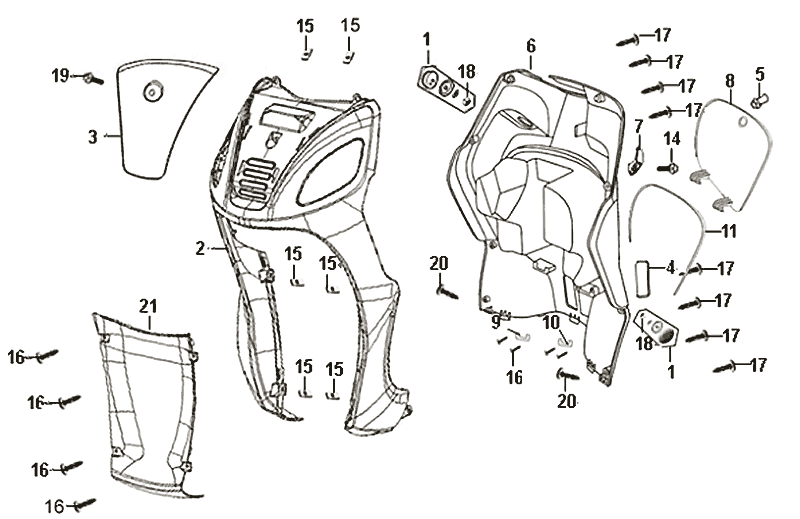 Fr Pokrowiec przedni wewnętrzny Sym Symphony (BK5560) czarny