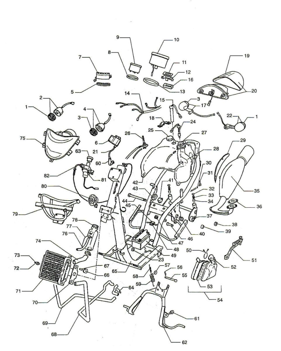 Ramka- Elektra Beta Ycon LC niebieska 2001 2-suwowa