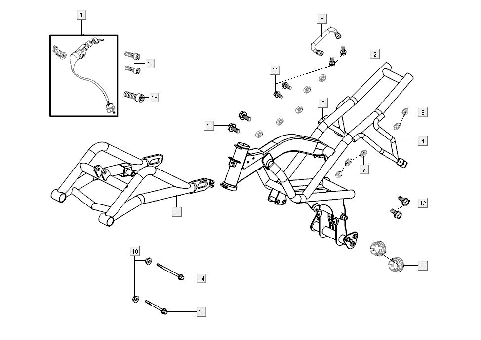 Ramka - zapłon Kymco K-Pipe 4-suwowy Połysk Czarny
