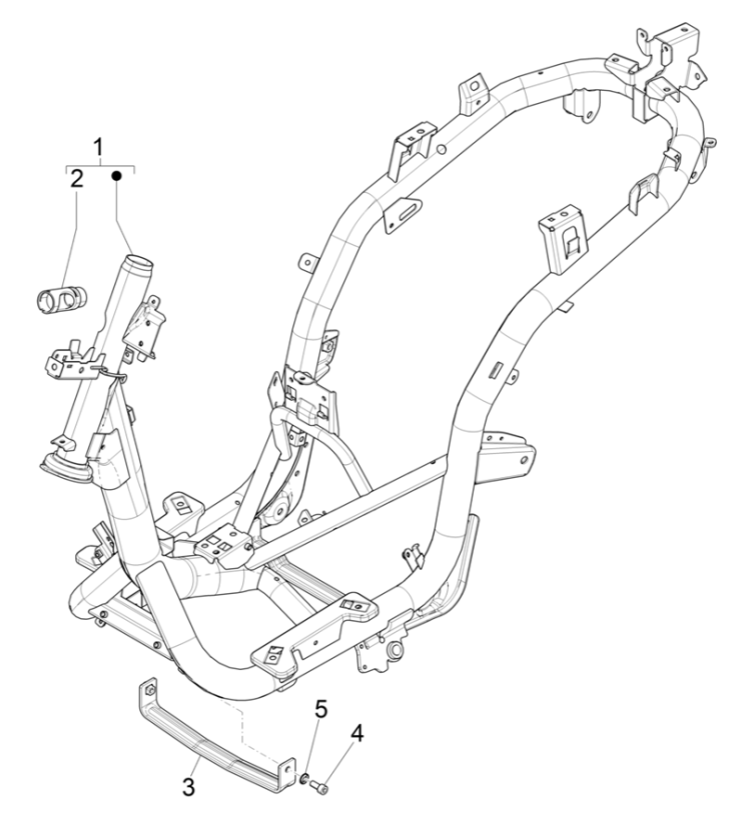 Piaggio Medley 125 ABS E5 2021-2022 podwozie i rama (EMEA)