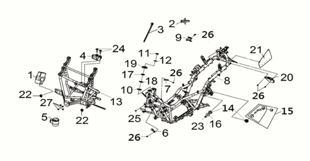 Frame body Sym Joymax Z 125i E5 2022