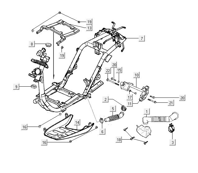 Części ramowe Kymco Yup 2t ac srebrny