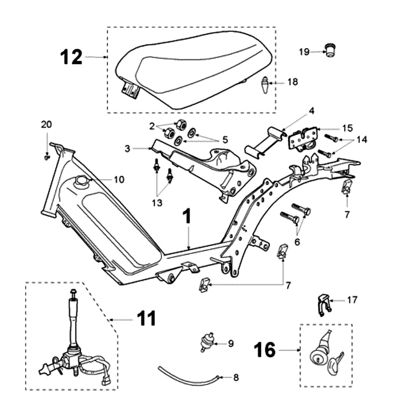 Ramka i Siodelko Peugeot Fox Deluxe Czarny
