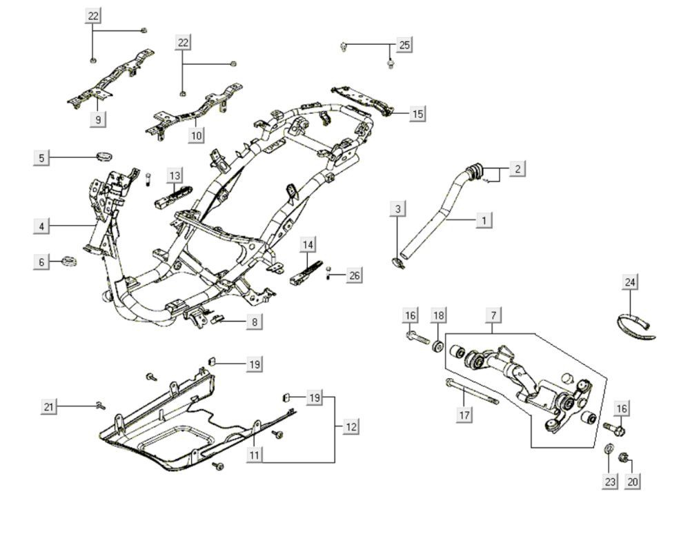Ramka Kymco Like 200i Czarna