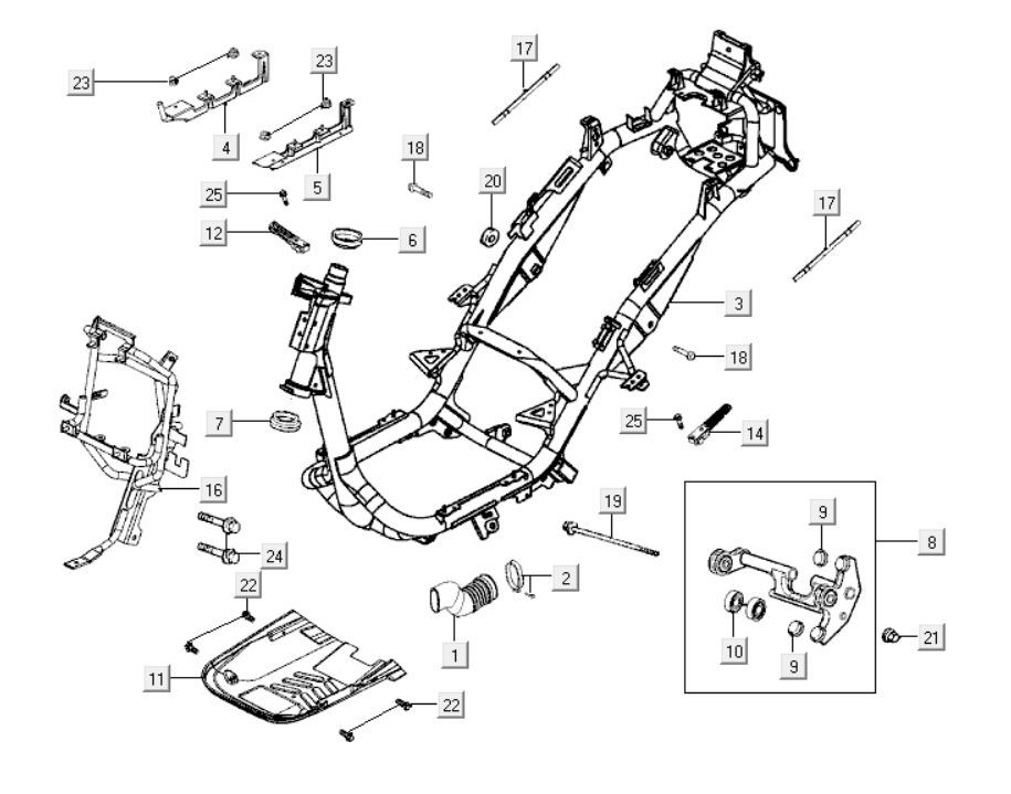Ramka Kymco New Dink 200i