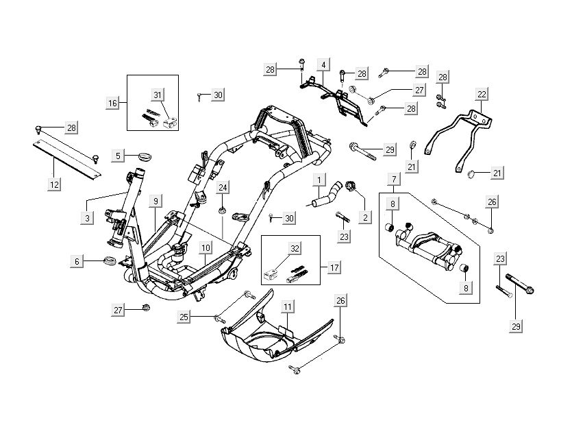 stelaż Kymco Sento 4-suwowy brązowy