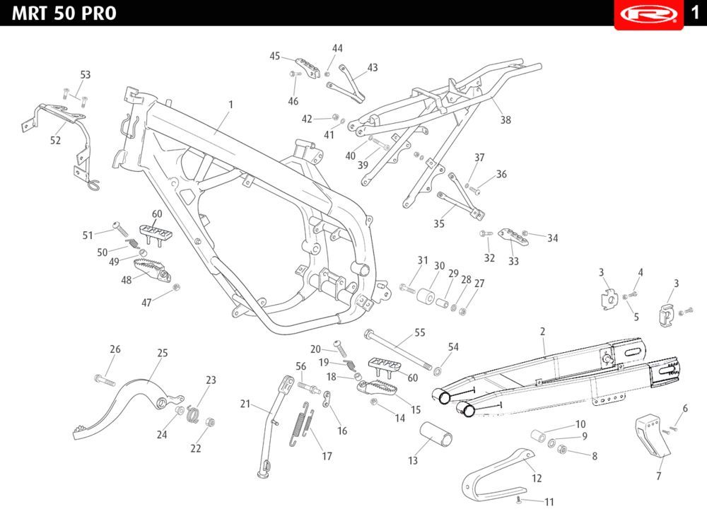 Ramka Rieju MRT pro enduro biała 2010 2-suwowa