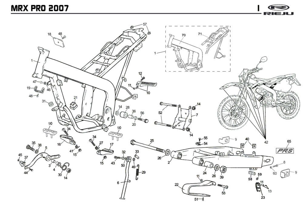 Ramka Rieju MRX pro czarna SRS 2008 2-suwowa