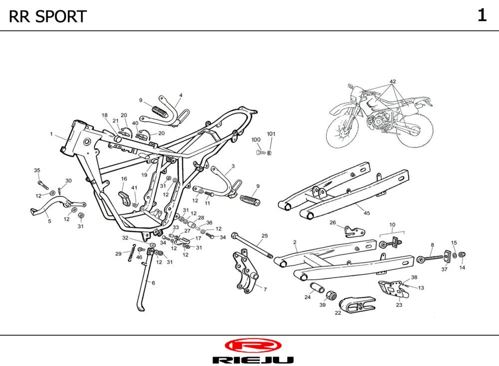 Ramka Rieju RR sport czarno-pomarańczowy 2002 2-suwowy