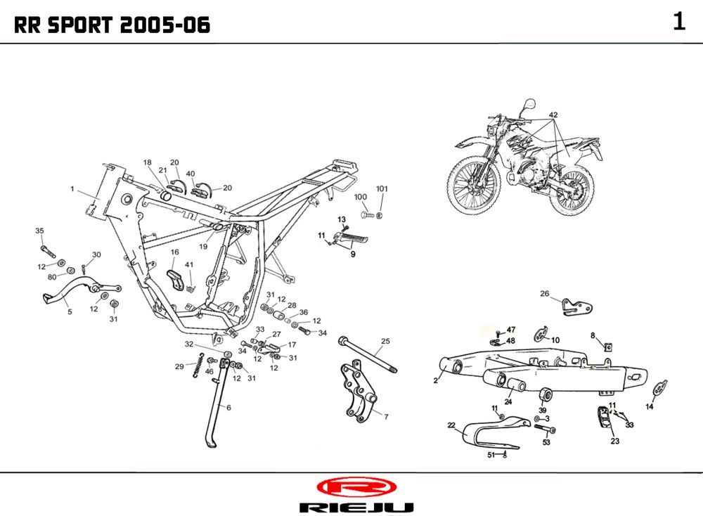 Ramka Rieju RR sportowa czarna 2005 2-suwowa