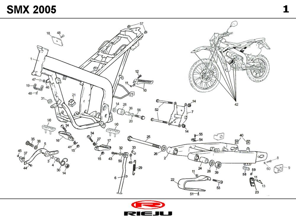 Ramka Rieju SMX niebieska 2004 2-suwowa