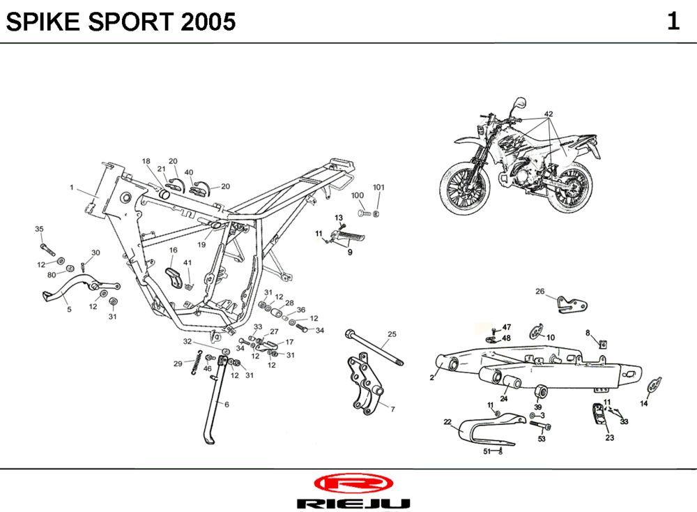 Ramka Rieju Spike żółta 2007 2-suwowa