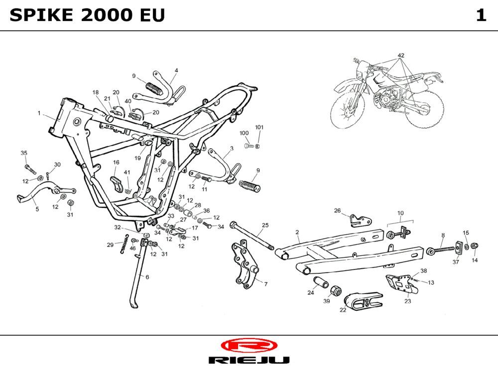 Ramka Rieju Spike szary 2003 2-suwowy