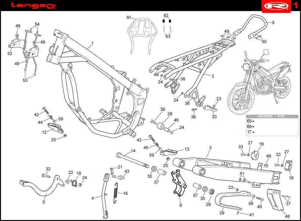Ramka Rieju Tango pomarańczowa 2008 2-suwowa