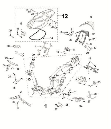 Frame saddle Peugeot Speedfight 4 50i E5