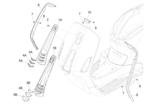 Ramka Vespa Primavera 4-suwowy 3-zaworowy (euro4 wtryskowa iget) Niebieski 289/A