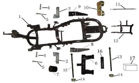 Części ramy AGM LX czarne